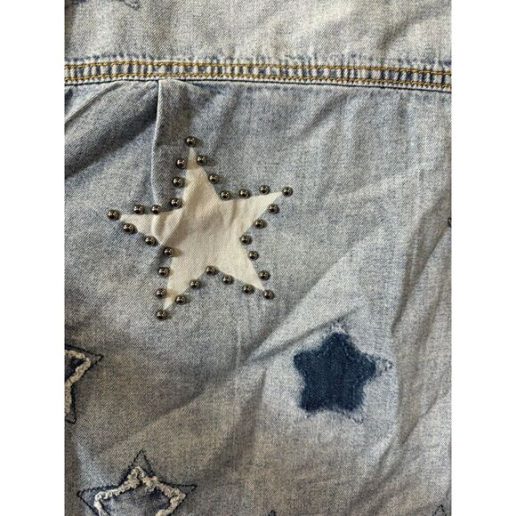 New Free People x One Teaspoon JOHNNY BLUE STAR CLASSIC EVERYDAY SHIRT Size S - Picture 8 of 14